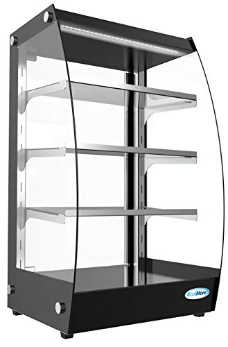 KoolMore DC-3CB Bakery Display Case, 2.7 Cu. Ft - 3 Shelves, Black & Clear