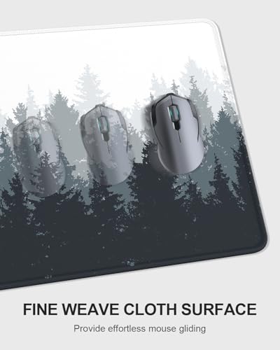 Large Mouse Pad with Wrist Rests for Keyboard & Mouse, Thick Soft Ergonomic Memory Foam Wrist Supports, Big & Long Desk Mat 35.5 x 15.7 in, for Office Gaming Computer, Misty Forest - color: Ink Painting Misty Forest
