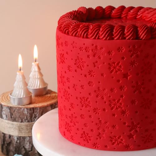 PME Christmas Fondant Embossing Mould - Snowy Nights (6 x 6 inch)