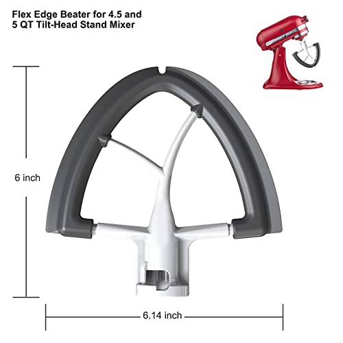 Flex Edge Beater for KitchenAid 4.5/5 Quart Tilt-Head Mixers - color: Grey - 4.5-5Qt