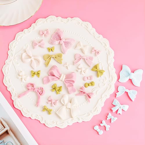 5 Packs Bows Silicone Mold Bow Chocolate Mold Bows Silicone Fondant Molds for Cake Decoration - style: Bow