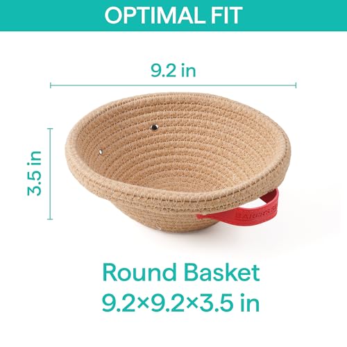 Baker's Secret Banneton Bread Proofing Basket Set of 2 Round, Sourdough Proofing Baskets with Cloth Liners & Covers, Dough Rising Bowls for Artisan Bread Baking, Proof & Serve - size: 2x Round Baskets