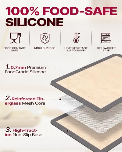 Katbite Silicone Baking Mat Set of 3 Grey - color: Gray 3 Pack