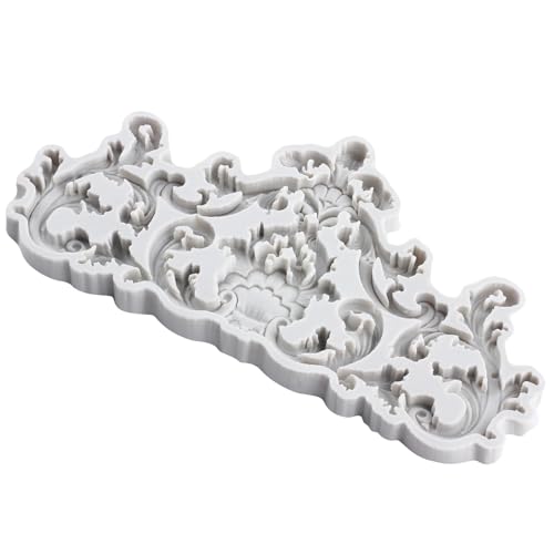 Lingzhi Baroque Style Fondant Molds Curlicues Scroll Lace Silicone Mold - color: Style Q