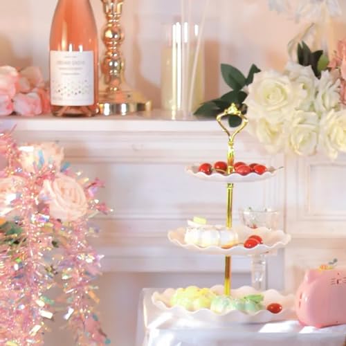 5 Pcs Cake Stand Set with 2 Tier Holders & 3 Appetizer Trays for Party