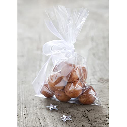 Morepack Cellophane Treat Bags 4x6 In 200 PCS Cookie Bags with Twist Ties - size: 4x6 Inch (Pack of 200)