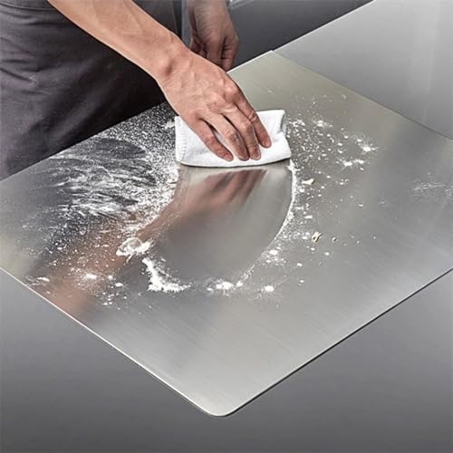 Stainless Steel Cutting Boards for Kitchen,Baking Board,Pastry Board,kneading Panel - Suitable for Cutting Vegetables, Fruits, Meat,bread - Easy To Clean and Store (50x50cm/19.6x19.6in) - size: 19.6"L x 19.6"W
