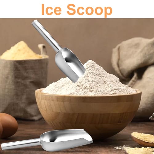 Stainless Steel 5 Cup Flour Sifter, 4 in 1 Baking Sifter with Powder Sugar Shaker Duster, Strainers Fine Mesh and Metal Scoop, Fine Sifter for Baking Cakes, Pies, Cupcakes, Desserts