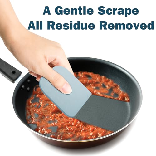 Pan Scraper, 10Pcs Pot & Dish Scraper Plastic, Sturdy Scraper Kitchen Tool - color: Aqua, size: 10 Pcs