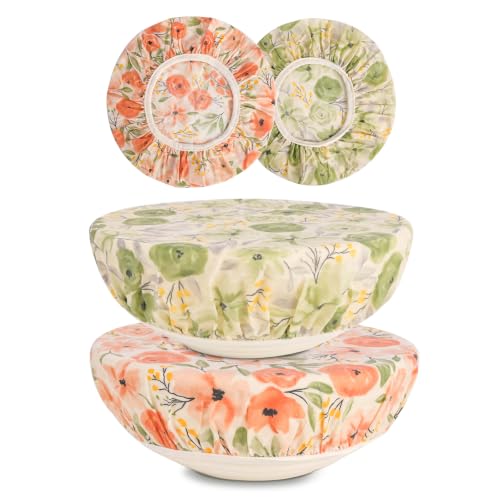 2Pcs 10inch Reusable Beeswax Elastic Bowl Covers for Bread Proofing - style: Rose