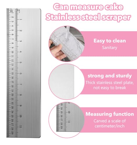 12 Inch Cake Scraper Smoother, Bench Scraper for Cakes Frosting, Decorating