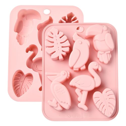 Airssory 2Pcs Silicone Leaf and Bird Molds 18.2x14.1x2.6cm Baking Candy Chocolate Fondant Decorating Tools - color: Leaf and Bird Molds