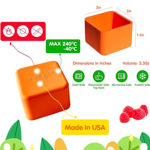 IELEK Silicone Lunch Box Dividers for Kids Bento Box Containers Accessories(Purple/Red/Blue) - color: Square(Blue+Yellow+Red)
