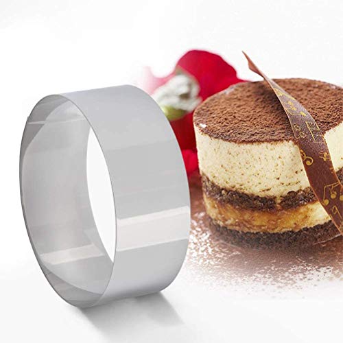 Uncle Jack 9 Pieces Round Cake Ring Molds, Stainless Steel Cake Ring Mold with Pusher, for Kitchen Tools, Baking Pastry (Include 9 Rings and 3 Pushers) - size: Round 9 PCS in 3 Sizes