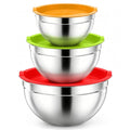 P&P CHEF Stainless Steel Mixing Bowls with Airtight Lids, Multicolor - color: Multicolor, style: Airtight Lids