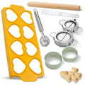 Ultimate Ravioli Maker Press & Dumpling Maker Kit - 8-Hole Ravioli Mold, Pasta Roller, Pastry Wheel & Pierogi Press - Stainless Steel Pasta Making Tools (Heart) - size: Heart