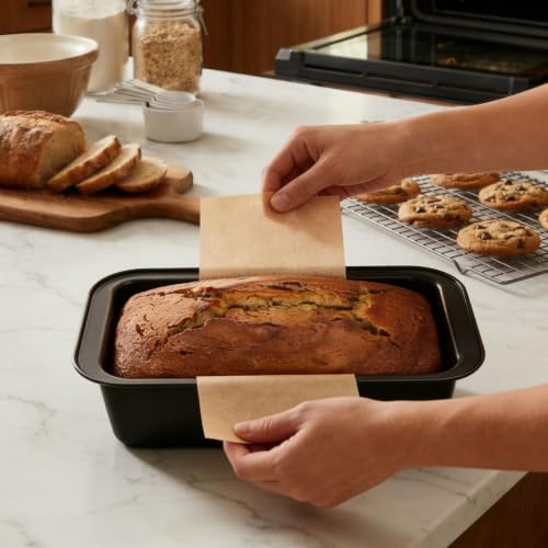 100 Pcs Loaf Pan Liners,Bread Pan,Unbleached Parchment Paper Loaf Pan Liners - Pre Formed Disposable Greaseproof Paper, Non-Stick Air Fryer Liner for Baking 9x5 Inch Bread, Cakes (10inch)