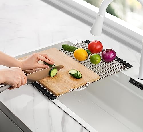 Tomorotec Roll Up Dish Drying Rack Over Sink, 304 Steel, 17.7x12.5, Black - color: Black, size: 17.7 x 12.5 in