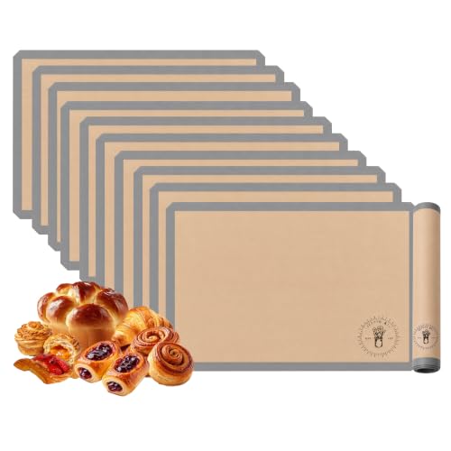 Silicone Baking Mats - Full Size Baking Sheet Liners, Pack of 10, Gray - color: Gray, size: Full Size Baking Mat Pack of 10