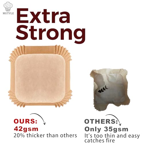 Large Air Fryer Disposable Paper Liners Square 9 Inch for 5-8QT Air fryer - size: 9''Square