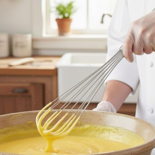 Soro Essentials- 22" Stainless Steel French Whip Whisk with Thick Rigid Wire- Wire Whisk Kitchen Whisk Balloon for Whisking Cooking Beating Blending Stirring Ingredients Mixing Sauces Baking Tools - size: 22 Inch
