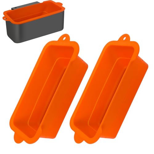 2 Pack Reusable Silicone Grease Cup Liners for Blackstone 17/22/28/36 - color: Orange