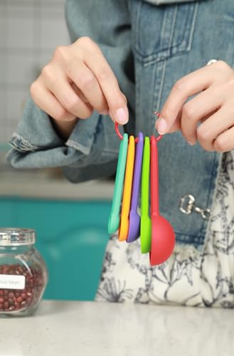 Silicone Measuring Spoons Set of 5, Assorted Colors