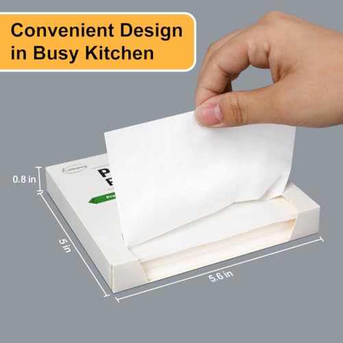 EcoDispose 300 Sheets Non-Stick Hamburger Patty Paper, 5" x 4.75", White - color: White, size: 5"×4.75" Square