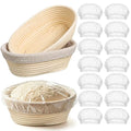 LemonRoad 2 Pcs 10 Inch Bread Proofing Baskets with 1000 Shower Caps Set - style: Oval