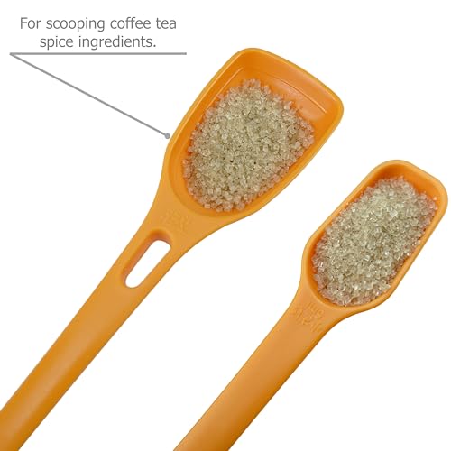 EIKS 2 Pack Plastic Measuring Spoon, 2-sided of 1 Tsp (5ml) & 1 Tbsp (15ml)