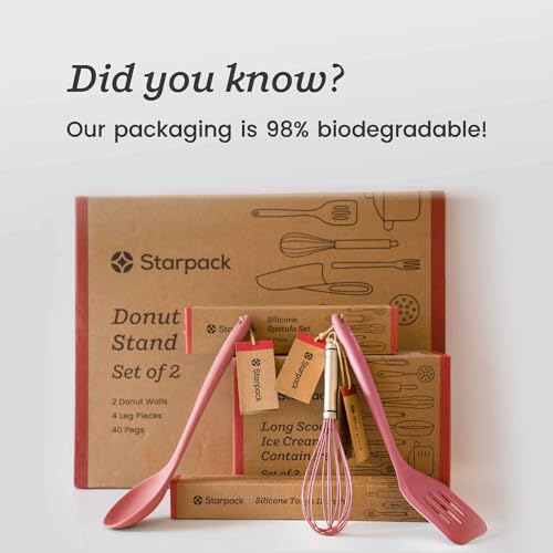 Starpack 'Head Turner' Premium Silicone Turner Spatula, 11.4" Slotted Spatula - Up-to 600°F High Heat Resistant Silicone Slotted Spatulas for Cooking, LFGB Grade Non Stick Rubber Turner Spatula - color: Earthy Pink, size: Standard 11.4"