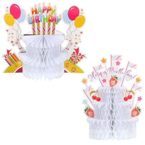 2Pk Honeycomb Cake Centerpiece, Easy Assemble Birthday Decor