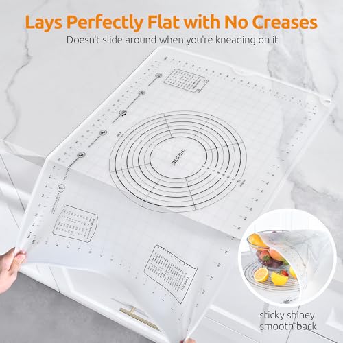 U-Taste Silicone Pastry Mat, Dough Rolling Baking Sheet, 28x20"/Transparent - color: Transparent, size: 27.6"L x 19.7"W