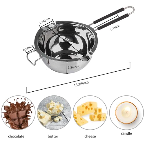 Stainless Steel Double Boiler Melting Pot, Double Boilers for Stove Top - size: 1.3 Quarts