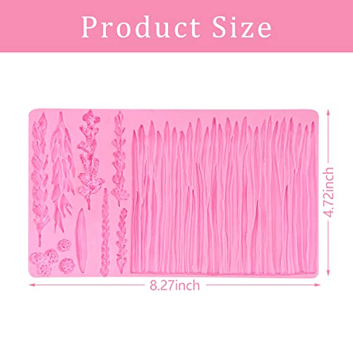 Lavender Flower Fondant Molds Wheat Leaf Candy Grass Silicone Mold for DIY Lace Cake Decorating, Chocolate Candy, Sugar Craft, Epoxy Craft, Fringe Clay Mold