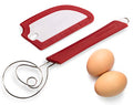 Breadsmart Artisan Bread Whisk and Bench Scraper Duo - Essential Dough Mixer Tools - Sourdough Bread Baking Supplies - color: Red