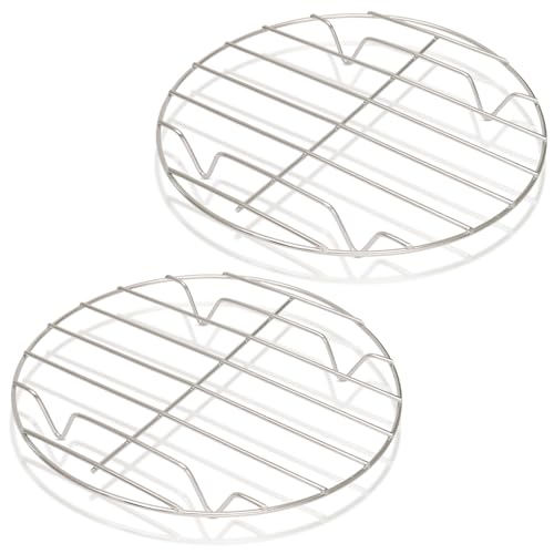 7.87" Round Cooking Rack, 2 Pcs, Stainless Steel - size: 7.87”