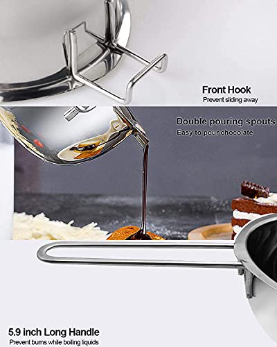 1000ML Double Boiler Pot with 2200ML Stainless Steel Pot,Silicone Spatula - size: 2200 ML+1000ML Multicolor
