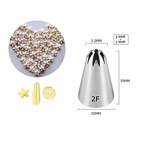 1M 2D 2F Piping Tips Set, Large Icing Tips for Cake Rosettes & Flowers - color: A