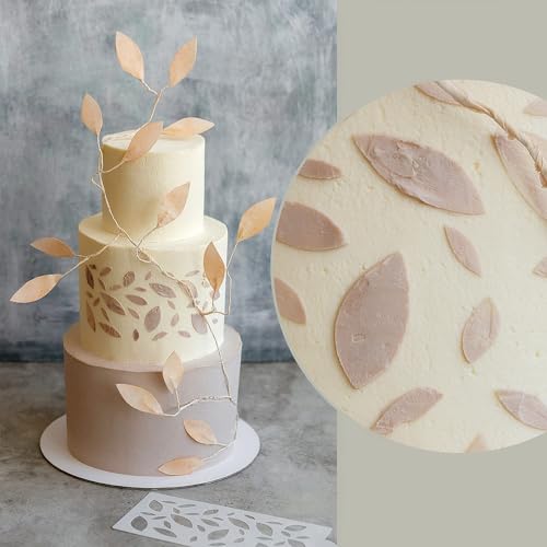 Cake Stencils - Cookie Stencils for Royal Icing, Templates for Buttercream Decorating, Baking Stencil, Mesh Reusable Spray Fondant Cookies, Paiting (18xDesigns with Scraper and 50xPins)