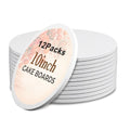 Calenzana 12 PCS Cake Boards 10 Inch Round, 1/2" Thick Cake Drums, Sturdy Food Grade Cardboard Cake Base for Wedding Birthday Party, White - size: 10 inch-12 packs