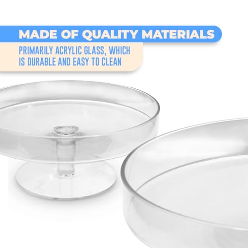 Acrylic Cake Stand with Lid – Multifunctional Cake Holder with Cover, Covered Pie Plate with Lid, Elegant Cake Stand with Dome Lid, Panera de Vidrio Cristal para Mesa - 8.07 in × 9.65 in