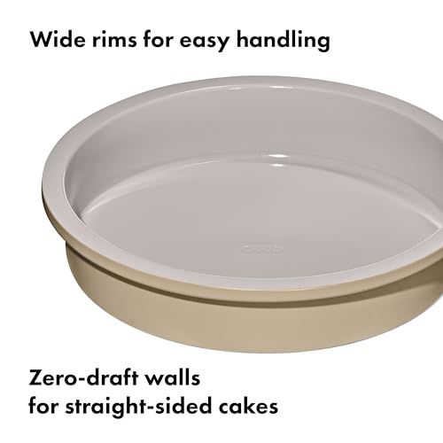 OXO Good Grips Non-Stick Pro Ceramic Coated Metal Bakeware – Biscuit, 9" Round Cake Pan (Pack of 6) - color: Biscuit, size: 9" Round Cake Pan (Pack of 6)