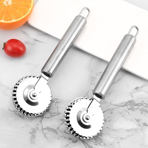 Stainless Steel Pastries Crimper Ravioli Cutter with Ergonomic Handle for Dough and Pastries Cutting Sealing Home Baking