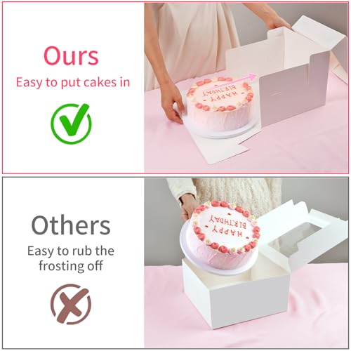 WINKIO Cake Boxes 10 inch, Cake Carrier Holder, Storage Transport Container - size: 10x10x8