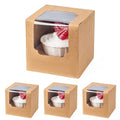 BOOMIBOO 50 Pack Individual Cupcake Containers, Cupcake Boxes with Window - color: Brown