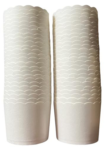 Paper Baking Cups, Greaseproof Disposable Cupcake Liners (White, Large Cups (50-Pack)) - color: White