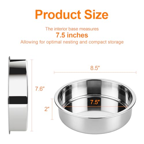 tifanso 3PCS 8" Round Stainless Steel Even Heating Cake Pans for Baking