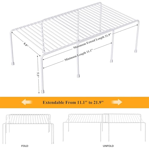 Orgneas Expandable Cabinet Shelf Organizer Rustproof Metal Shelf Riser - color: Expandable