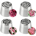 4 Pcs Extra Large Russian Piping Tips Set, 4-Flower Piping Tips